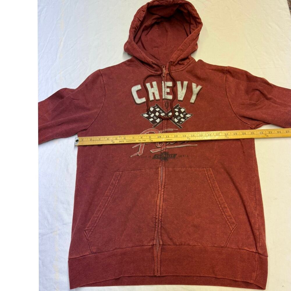 Chevrolet Hoodie full zipper Mens Medium power Racing Red black Logo - Picture 8 of 8